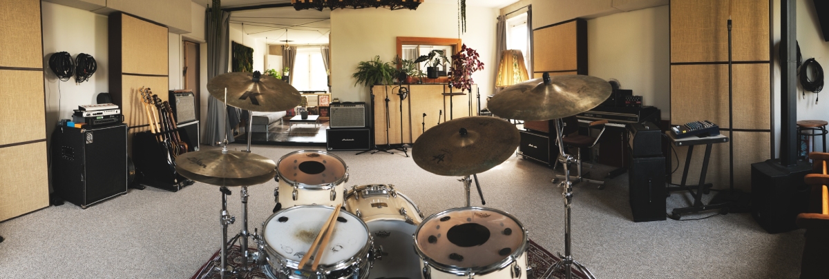 Drum Set Recording Studio View